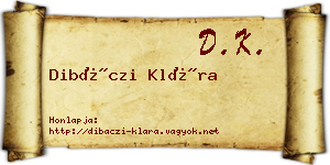 Dibáczi Klára névjegykártya